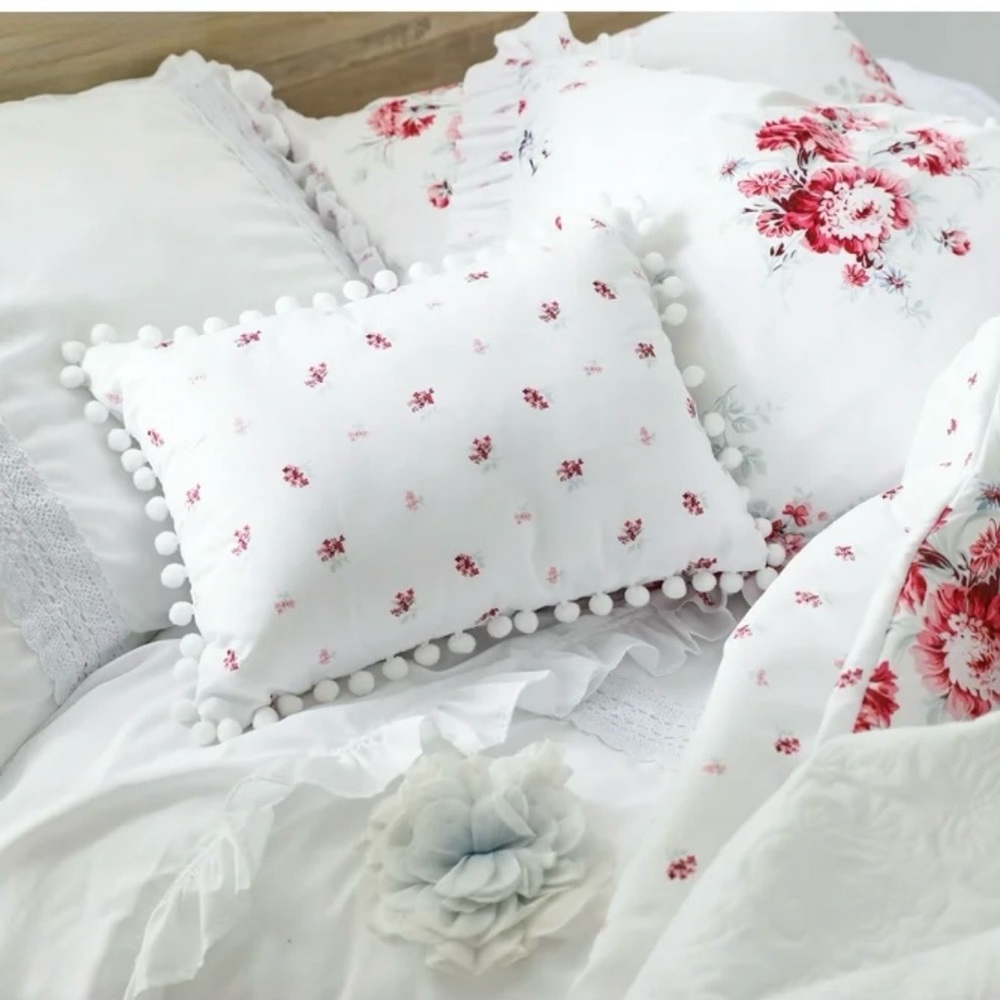 Simply Shabby Chic by Rachel Ashwell Pink Floral Decorative Pillow Cottagecore